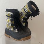 J.Crew  Women’s Snow Boots Grey Yellow Plaid Photo 0