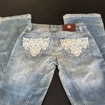 NWT vintage Antik low rise denim with pearl and crystal detail Blue Size 25 Photo 4