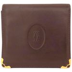 Cartier Must de  Bordeaux Leather Bifold Wallet, 3.9"x3.9" Photo 0