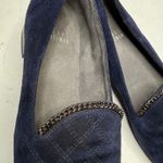 Stuart Weitzman Navy Hallmark Quilted Suede Loafers S-381 Sz 5.5 Photo 2