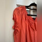 Talbots Vintage  100% Silk Coral Salmon Smocked Beach Fairy Coquette Dress Size L Photo 2