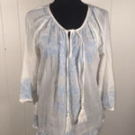 Tommy Bahama  white‎ embroidered peasant tunic top Xs Photo 0