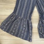 Japna Womens Dark Blue Strapless Ruffled Wide Leg Floral‎ Romper Size Medium Photo 1