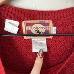 Vintage JH Collectible Western Wool Cable Knit Pocket Crew Neck Sweater Red Med Photo 4