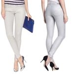 AG Adriano Goldschmied Adriano Goldschmied Silver Metallic Leggings 28R | Extreme Skinny Coated Jeans Photo 1