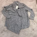 Dana Buchman NWT Convertible Cardigan Womens L Gray Ribbed Knit Button Front Photo 0