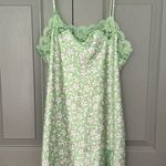 Victoria's Secret Vintage Victoria’s Secret Angels Light Green Lace and Silky Slip Floral Photo 0