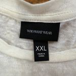 Who What Wear T shirt Winter White 100% linen crew neck shirt sleeve tee SZ XXL Photo 2