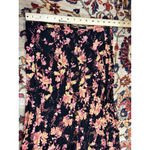 Free People Floral Button Retro Love Front Midi Skirt Black Pink Boho Size 8 Photo 3