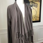 Garnet Hill  Fringe Long Cardigan Open Front M Photo 4