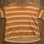 American Eagle Top Striped Shirt Yellow Women’s Medium Photo 0