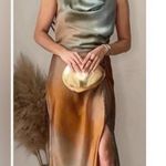 ZARA  TIE DYE PRINT SATIN MIDI DRESS Medium Photo 5