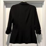 Maurice's BLACK BLAZER size L on trend, gathered 3/4 sleeves, faux pockets UEC Photo 1
