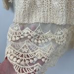 Modcloth  A'reve cream long sleeve pullover lace crochet side tie size small /med Photo 4