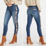 Driftwood  Jackie High Rise Jeans Southwest Embroidered Neutral Browns Size 26x28 Photo 1