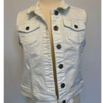 Mudd  White Button Up Cropped Vest Size L Photo 7