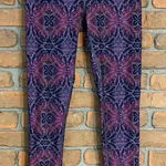 Reebok Womens Small Purple Damask Print Athletic Leggings Workout Yoga Pants Photo 0