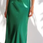 Hello Molly  Maxi Satin Dress Green Emerald Photo 0