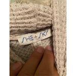 She & Sky Waffle Knit Top Dolman Sleeves Boho Peasant Lagenlook Large Photo 2