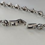 7" Sterling Silver Round Marcasite Stone Link Tennis Bracelet Photo 5