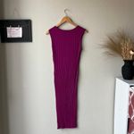 Simon Miller Dress Amos Ribbed Magenta Square Neck Sleeveless Knit Midi‎ Dress L Purple Size L Photo 7