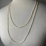 vintage faux pearl single strand long retro necklace White Photo 0