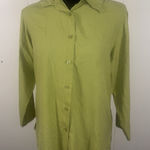wintersilks green button up blouse womens silk medium Photo 0