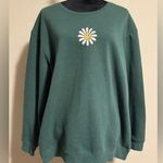 EUC Social Scene Green Daisy Embroidered Crewneck Sweater size XL Photo 0