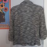 About A Girl  Black and White Woven Knit Single Button Blazer Jacket Photo 12