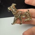 Vintage Gerry’s Puppy Dog Terrier Signed Gold Tone Red Rhinestone Photo 3