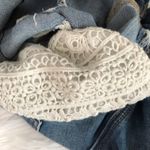 American Eagle Ripped Destroyed Mid Rise Crochet lace pockets midi jeans women 6 Photo 4