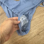 Women's Two piece Swimsuit Bathing Suit Side Ties Ribbed Bandeau Bikini Set Blue Size M Photo 8