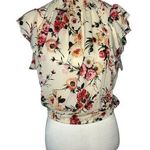 Discreet  Juniors Large Floral Short Sleeve Top Photo 0