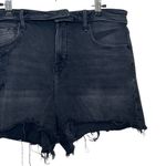 Good American  Bombshell Shorts 10/30 Black High Rise Raw Hem Denim Cutoffs Photo 3