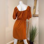 Monteau  Sz Medium Button polka dot Midi Dress Boho burnt orange/brown rust Photo 4