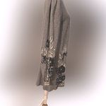 Max Studio  grey  knit Cotton Rayon blend  floral motif sweater dress L Photo 8