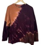 ZARA Women’s Oversized Tie Dye Crewneck Sweatshirt in Purple/Orange Size M Photo 4