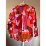 Maeve Anthropologie Vibrant Abstract Contemporary Preppy Cotton Button Up XS Pink Photo 1