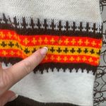 Vintage 70s knit striped zip up sweater vest with fringe Size L Photo 6