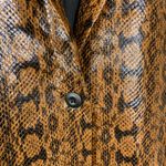 Macy's Danielle Bernstein Faux-Snakeskin Blazer Brown S Photo 4