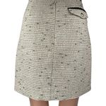 Banana Republic  Ivory Black Metallic Shimmer Tweed Mini Straight Pencil Skirt 2 Photo 2