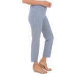 Zac and Rachel Women's Blue White Stripe Capri Pants Cropped Leg Elastic Waist Photo 2