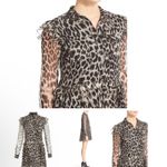 Burberry Isaline Leopard Print Silk Dress Size 6 Photo 1