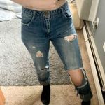 ZARA  distressed ripped cuffed straight leg jeans Photo 0