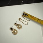 Trifari Signed Gold Tone Dangle Pierced Earrings Napier  Lot Of 2 Photo 1
