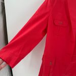 New York And Company  Coral Linen Belted Button Up Jacket Blazer Size 14 FLAWED Photo 12
