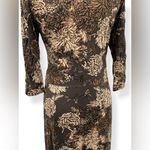 Banana Republic  Women’s Silk Midi Dress Brown Floral Wrap‎ Size Small Photo 3