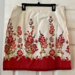 Liz Claiborne  Skirt size 16 so beautiful color red and white zipper on the side Photo 1