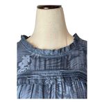 Pookie & Sebastian Shirt Women Large Blue Floral Ruffle Trim Blouse Tropical Photo 4