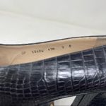 Salvatore Ferragamo  black crock embosse gold horsebit hardware block heels sz 7 Photo 2